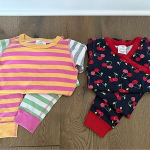 Hanna Andersson Kids Pajamas - stripped and cherry 6/7